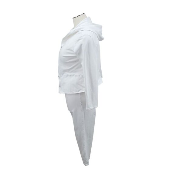 Fresh Produce White Cropped Pants and Matching Jacket Leisure Set Cotton - Picture 3 of 14